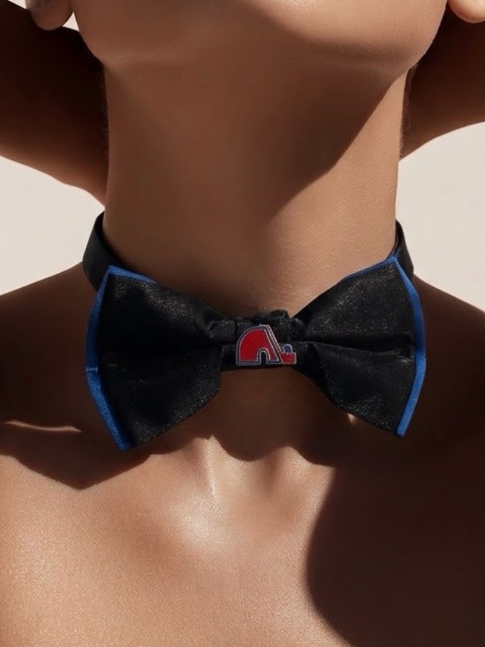 Quebec Nordiques Menโs Black Bow Tie
